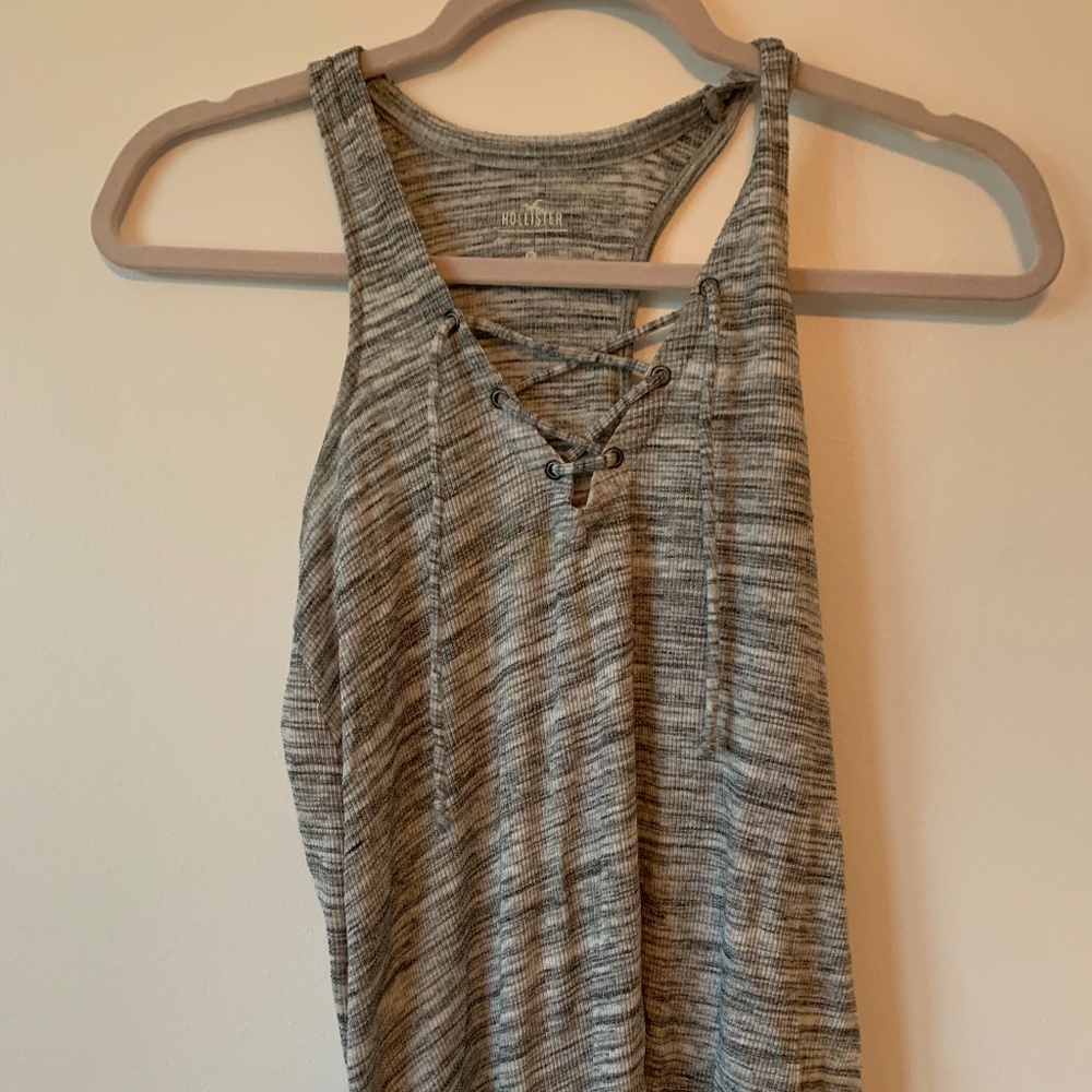 Grey cross over v-neck